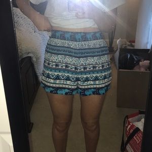 Blue Multi-Print Shorts